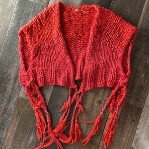 Free people orange knit vest